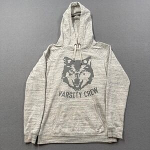 Garage Boyfriend Hoodie Women's Small Gray Wolf Graphic Varsity Crew Collegiate